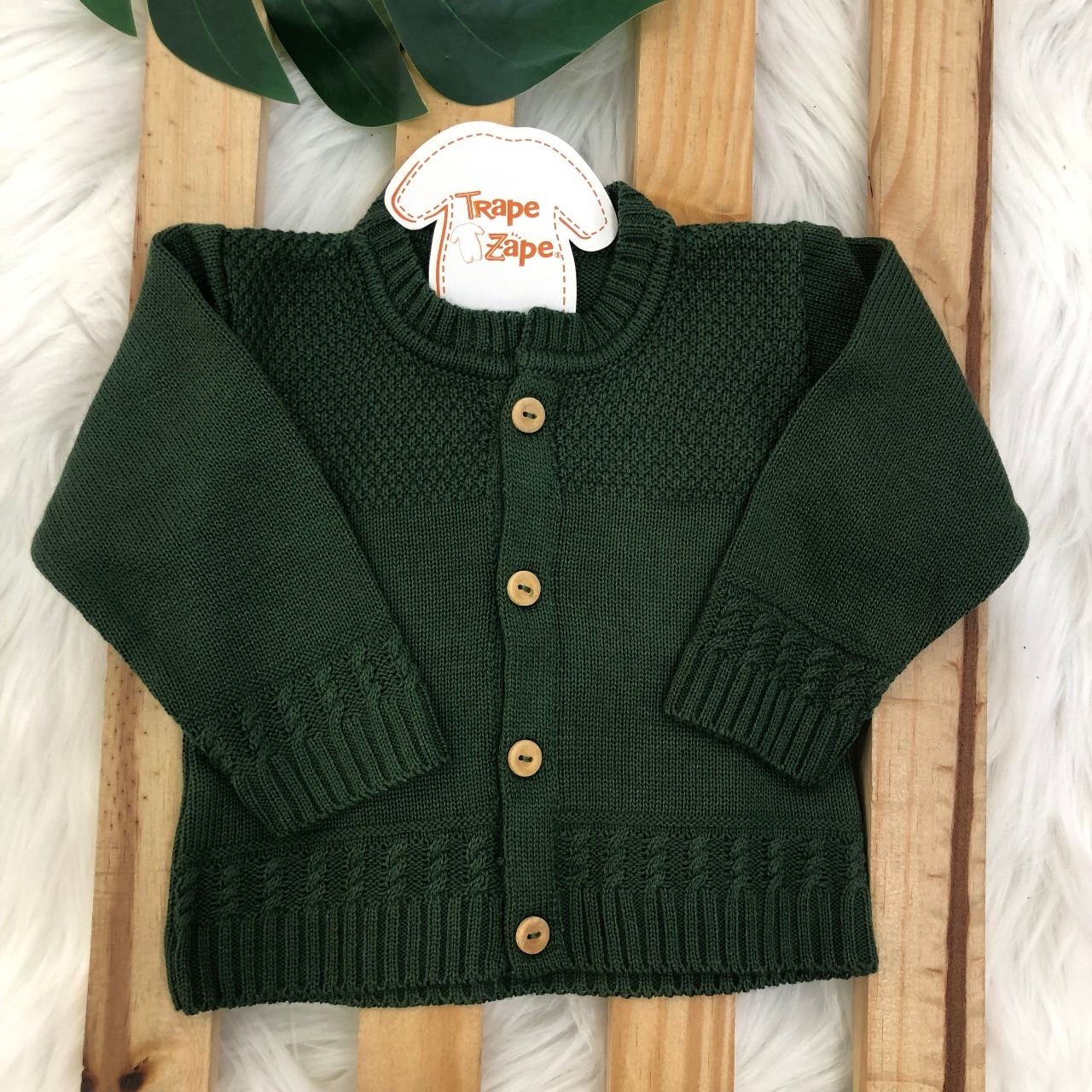  Casaco de linha Tuck -  Verde Militar Plix